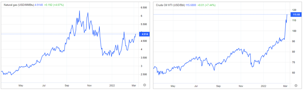 Natural Gas and Crude Oil WTI